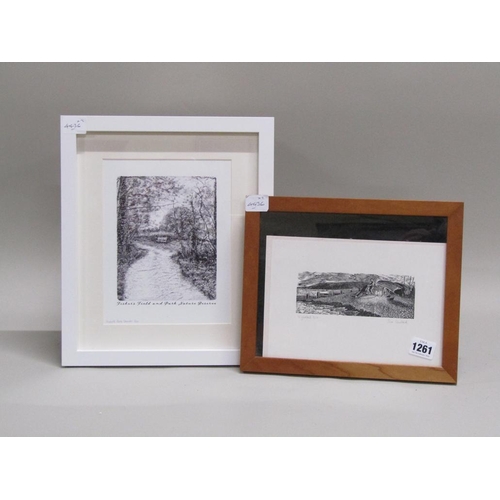 1261 - TWO F/G B&W ENGRAVINGS - ONE BY SUE SCULLARD