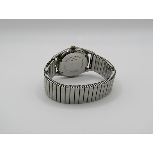 1456 - S PARTON OF NORWICH STAINLESS STEEL CASED GENTS WRISTWATCH