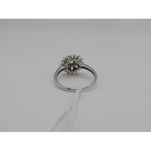 1606 - WHITE GOLD AQUAMARINE RING SIZE Q
