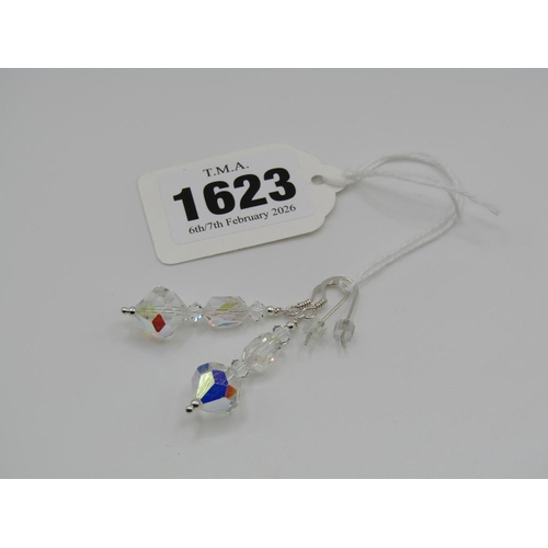 1623 - SILVER CRYSTAL EARRINGS