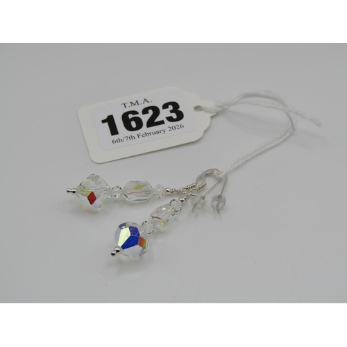 1623 - SILVER CRYSTAL EARRINGS