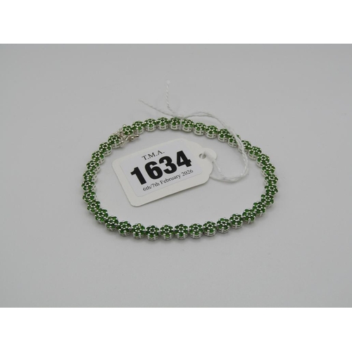 1634 - SILVER CHROME DIOPSIDE BRACELET