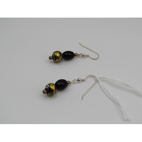 1636 - SILVER VINTAGE BEAD EARRINGS