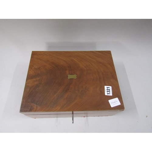 1321 - VICTORIAN NEEDLEWORK BOX AND CONTENTS