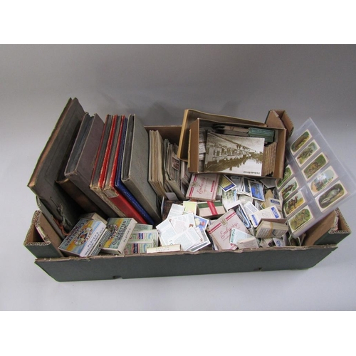 1757 - LARGE BOX OF MIXED TEA AND CIGARETTE CARDS, SILKS ETC. LOOSE AND IN ALBUMS