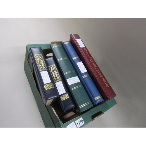1770 - FIVE ALBUMS OF STAMPS, FIRST DAY COVERS RELATING TO TRAINS, LOCOMOTIVES ETC