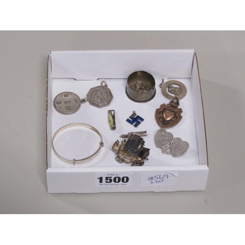 1500 - SILVER PENDANTS, BABY BANGLE, SILVER CHARM ETC