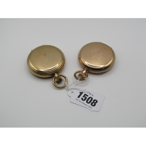 1508 - TWO GOLD PLATED POCKET WATCHES