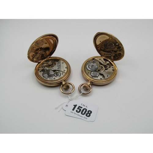 1508 - TWO GOLD PLATED POCKET WATCHES