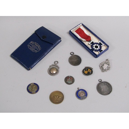1519 - BOX OF SILVER MASONIC AND OTHER MEDALS