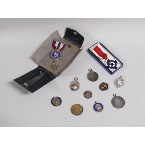 1519 - BOX OF SILVER MASONIC AND OTHER MEDALS