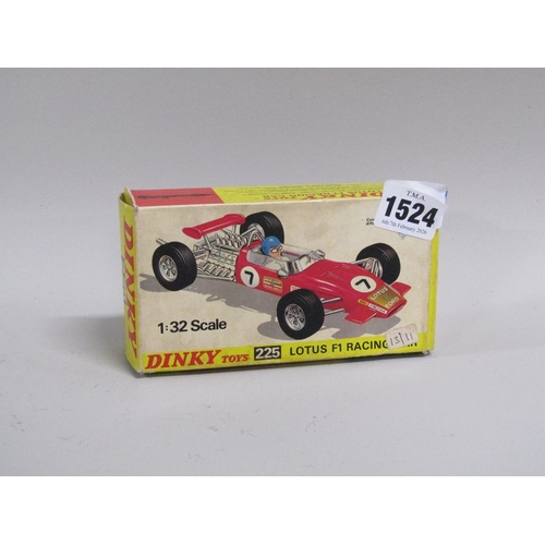 1524 - DINKY TOYS 132 SCALE 225 LOTUS F1 RACING CAR