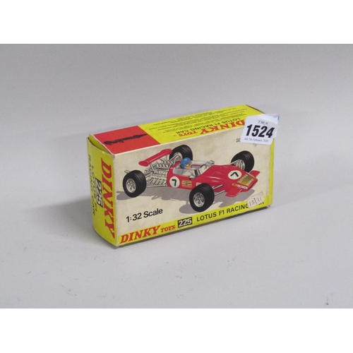 1524 - DINKY TOYS 132 SCALE 225 LOTUS F1 RACING CAR