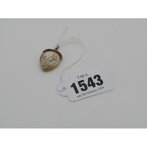 1543 - MEMORIAM PENDANT LOCKET WITH PAINTED SCENES, ENAMELLED TITLED READING 'UNITED HEARTS DEATH ONLY PART... 