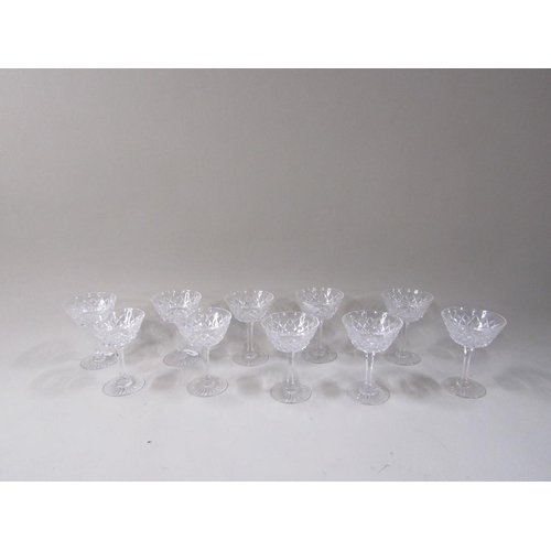 1850 - TEN TUDOR CUT WINE GLASSES