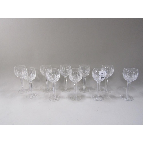 1858 - TEN WATERFORD CUT WINE GLASSES