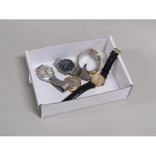 1653 - FIVE GENTS WRISTWATCHES TO INCL TIMEX, SEIKO, SEKONDA ETC