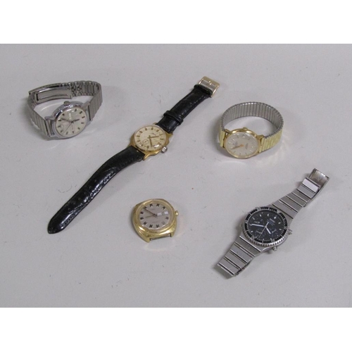 1653 - FIVE GENTS WRISTWATCHES TO INCL TIMEX, SEIKO, SEKONDA ETC