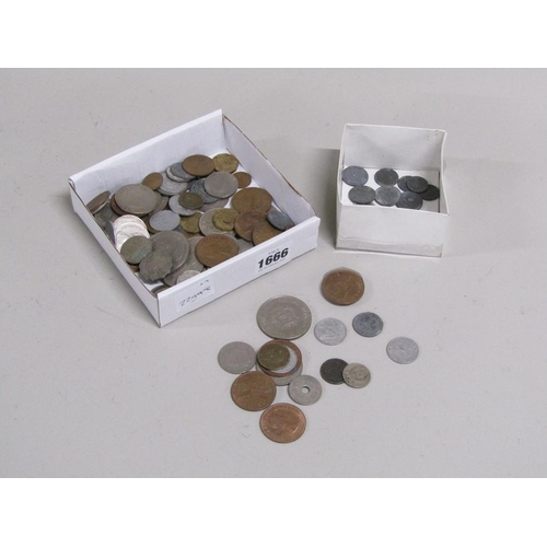 1666 - TWO BOXES OF MIXED COINAGE