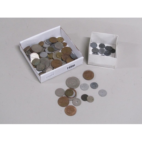 1666 - TWO BOXES OF MIXED COINAGE