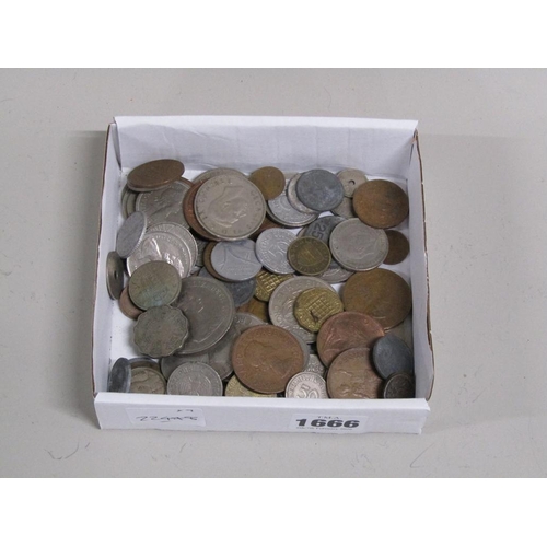 1666 - TWO BOXES OF MIXED COINAGE