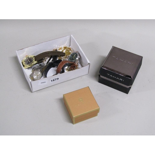 1679 - BOX OF MIXED WATCHES TO INC TAHARI