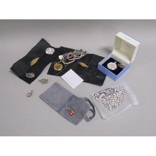 1695 - MIXED COSTUME JEWELLERY, POCKET WATCHES ETC