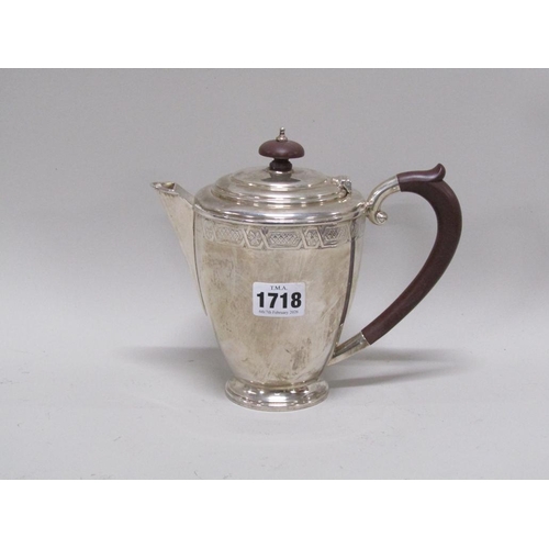 1718 - SILVER TEAPOT HENRY CLIFFORD DAVIES, BIRMINGHAM 1960 12.9ozt