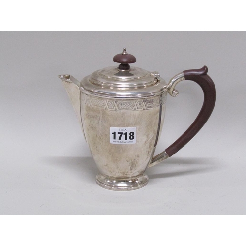 1718 - SILVER TEAPOT HENRY CLIFFORD DAVIES, BIRMINGHAM 1960 12.9ozt