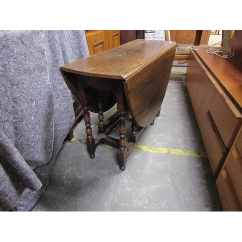 1872 - 18c STYLE OAK GATELEG TABLE 110cms