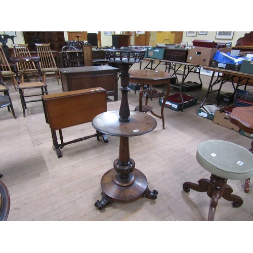 1928 - VICTORIAN ROSEWOOD THREE TIER TABLE 42 x 104 cms