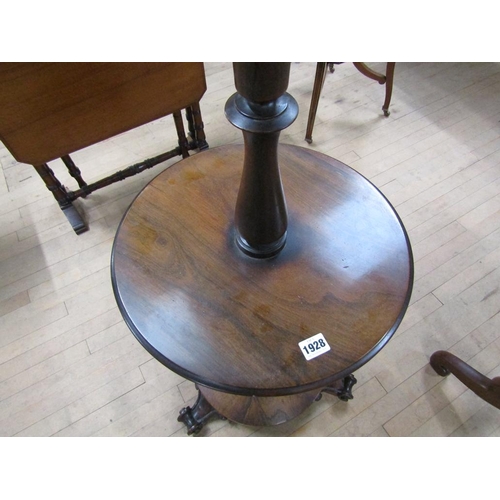 1928 - VICTORIAN ROSEWOOD THREE TIER TABLE 42 x 104 cms
