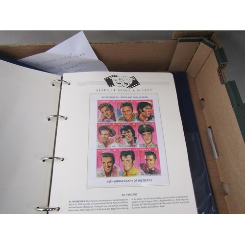 1773 - THREE ALBUMS OF FIRST DAY COVERS AND STAMP SHEETS RELATING TO STARS OF STAGE AND SCREEN