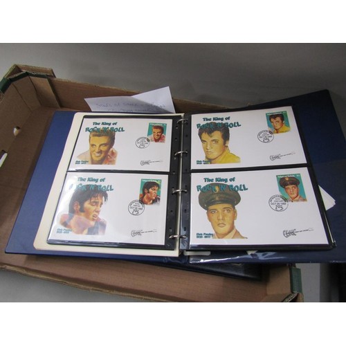 1773 - THREE ALBUMS OF FIRST DAY COVERS AND STAMP SHEETS RELATING TO STARS OF STAGE AND SCREEN