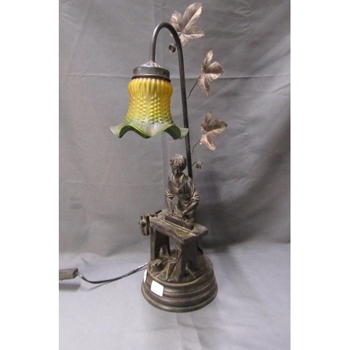 3 - BRONZED FIGURAL TABLE LAMP