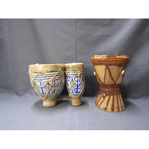28 - TWO AFRICAN STYLE DRUMS