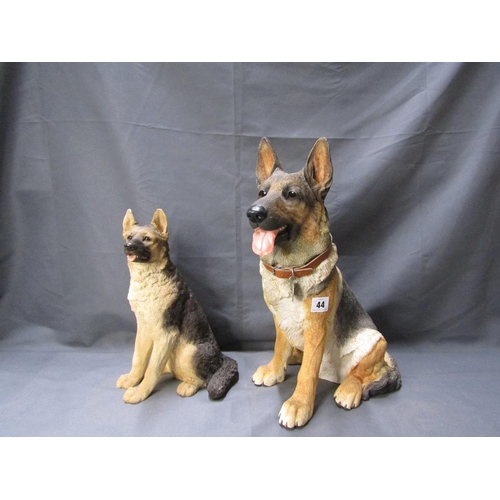 44 - TWO GERMAN SHEPHERD DOG FIGURES