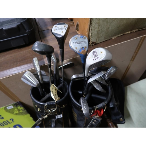COLL. OF GOLF CLUBS AND TWO BAGS