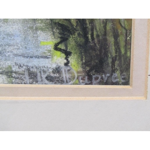 1208 - I.R DUPRE - CATTLE GRAZING IN MEADOW, SIGNED WATERCOLOUR, F/G