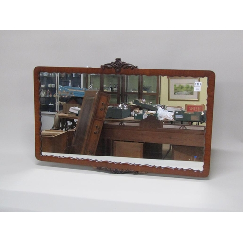 1211 - MAHOGANY FRAMED WALL MIRROR