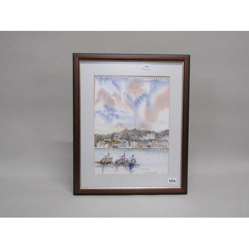 1215 - SALLY B CHAMBERS 1995 - ST. AUBIN, JERSEY, SIGNED AND TITLED WATERCOLOUR, F/G