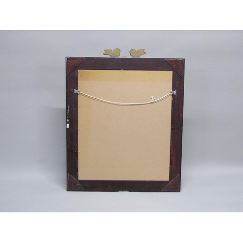 1220 - GILT FRAMED WALL MIRROR WITH CHERUB PEDIMENT