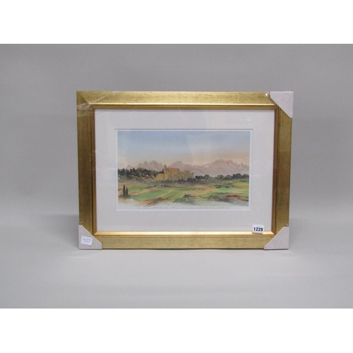1228 - F/G COLOURED PRINT - VIEW OF SOUTH OF FRANCE BY H.R.H PRINCE OF WALES