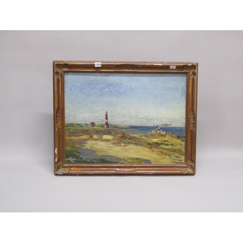 1229 - - HARECK 1930 - THE LIGHT HOUSE, OIL ON BOARD, FRAMED