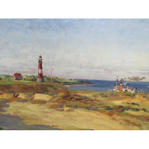 1229 - - HARECK 1930 - THE LIGHT HOUSE, OIL ON BOARD, FRAMED