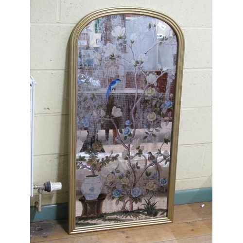 1247 - MODERN BOTANICAL ARCH STAINED GLASS MIRROR