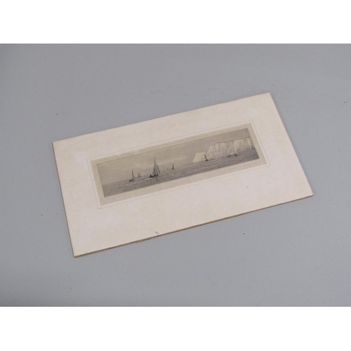 1253 - ROWLAND LANGMAID - BEACHY HEAD, B&W PRINT, SIGNED AND TITLED IN PENCIL