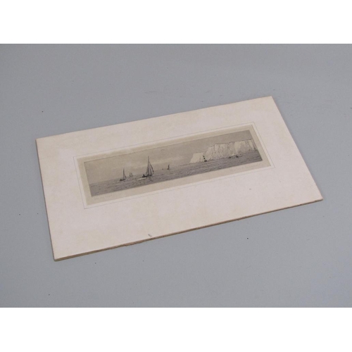 1253 - ROWLAND LANGMAID - BEACHY HEAD, B&W PRINT, SIGNED AND TITLED IN PENCIL