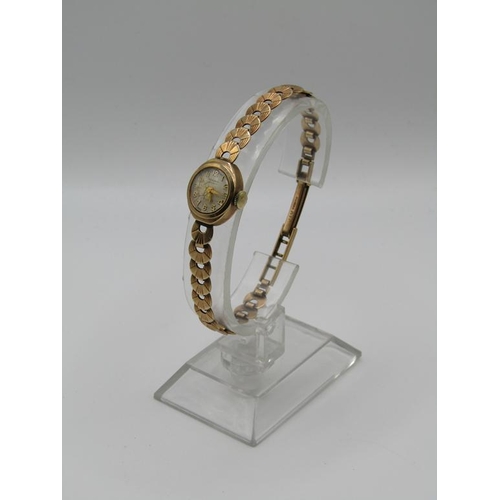1450 - 9ct GOLD LADIES RENOWN WATCH 12g TOTAL APPX