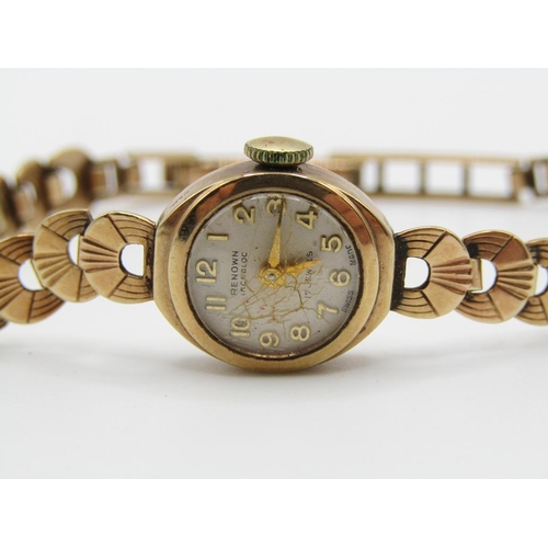 1450 - 9ct GOLD LADIES RENOWN WATCH 12g TOTAL APPX